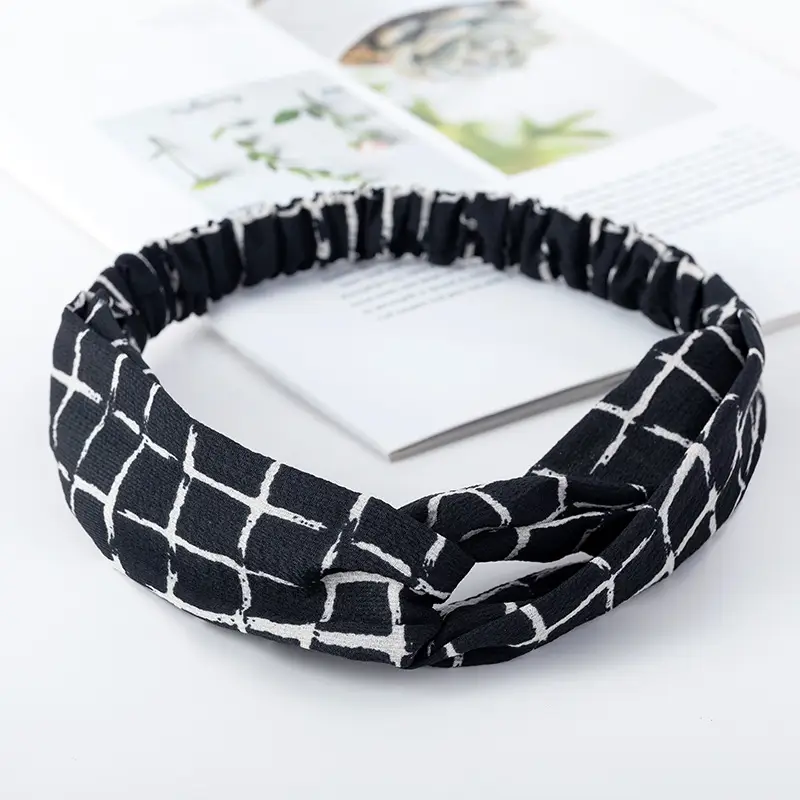 Vintage Polka Dot Hair Band with Wide Brim