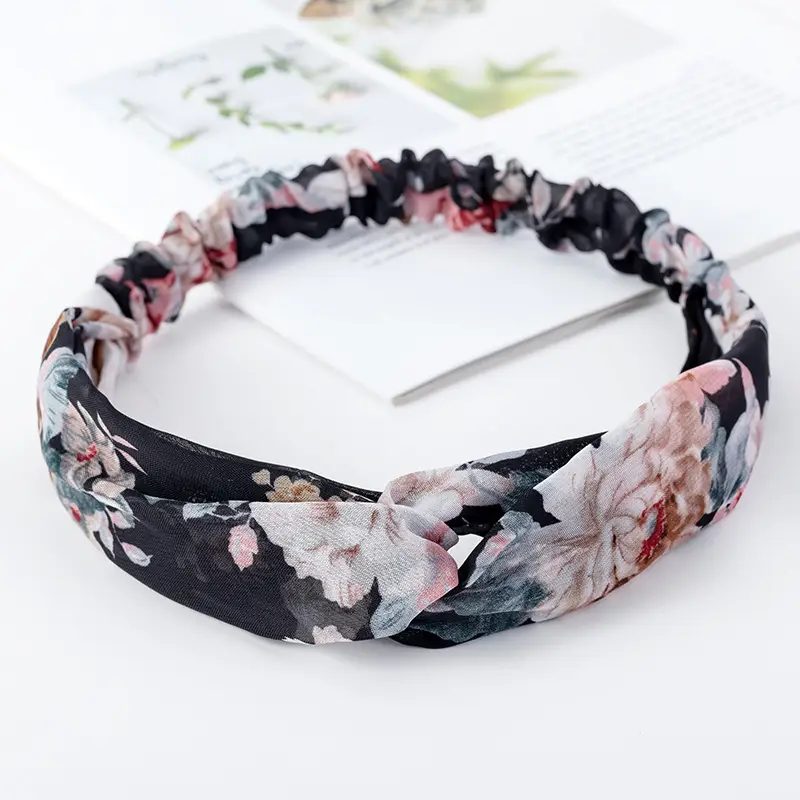 Vintage Polka Dot Hair Band with Wide Brim