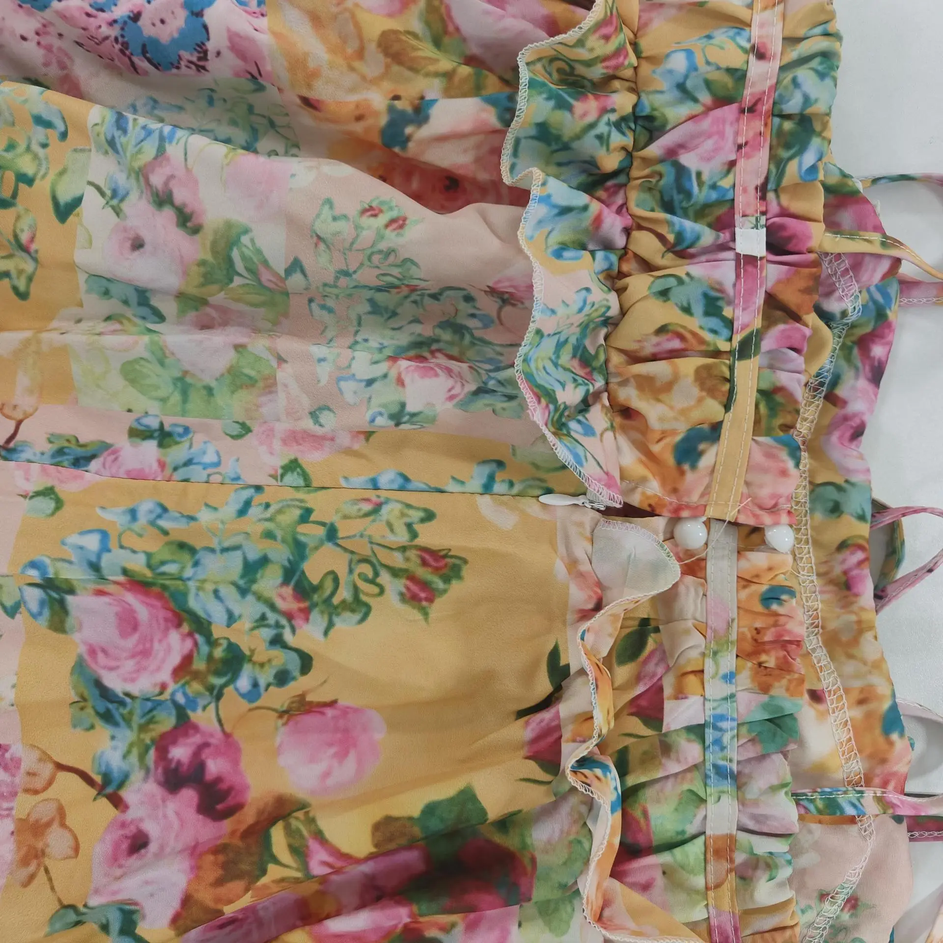 Blue Printed Backless Slit Dress for Women — feature 28