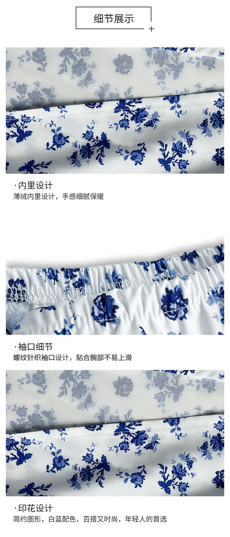 Blue Printed Backless Slit Dress for Women — feature 5