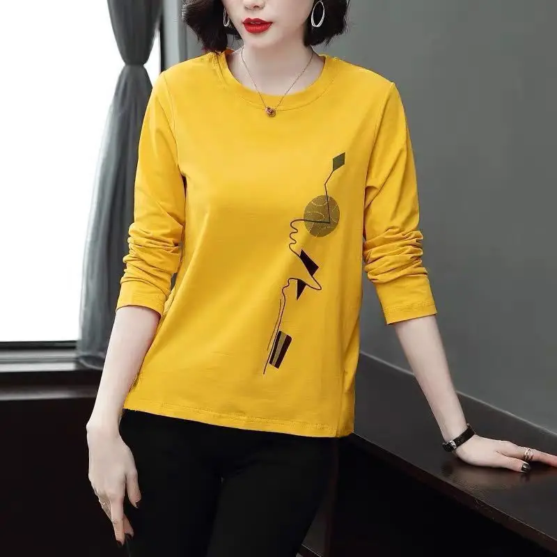 Women Printed Long Sleeve T-Shirt Blue Plus Size - Image 9