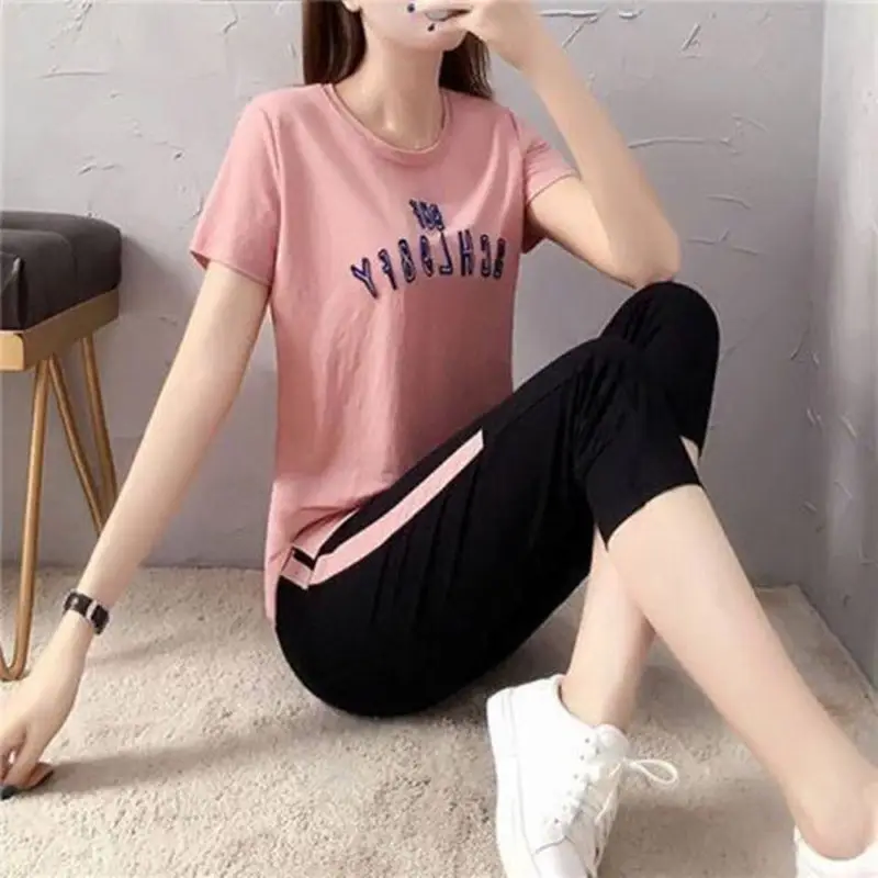Women Casual Sportswear Set Pink Black 2026 Summer - Image 6