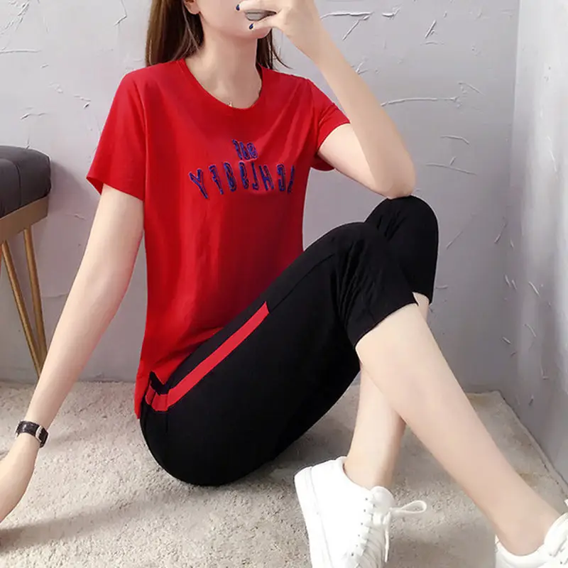Women Casual Sportswear Set Pink Black 2026 Summer - Image 7