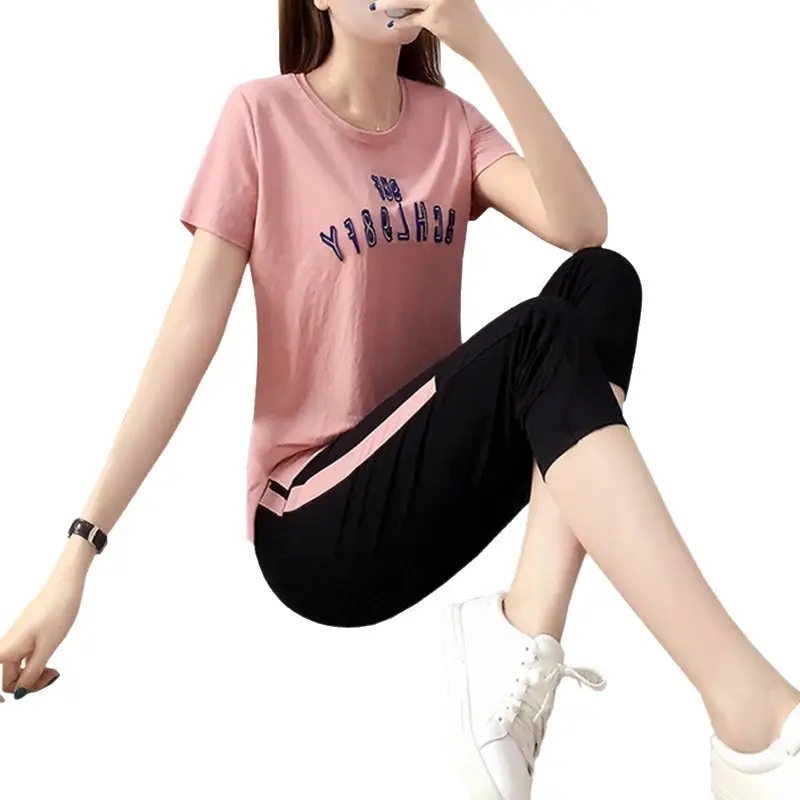 Women Casual Sportswear Set Pink Black 2026 Summer - Image 9