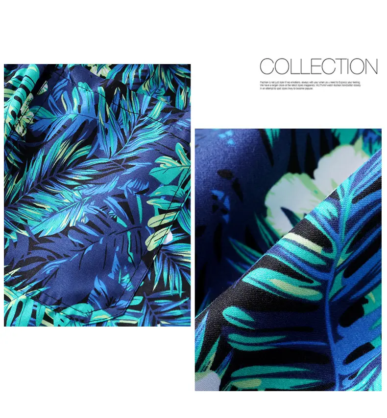 2026 Men's Blue Leaf Sublimation Shorts — feature 12