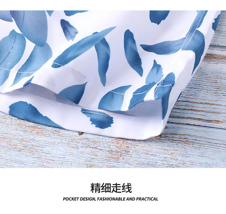 2026 Men's Blue Leaf Sublimation Shorts — feature 9