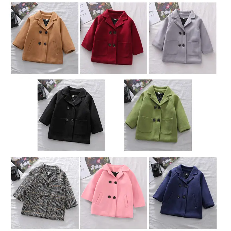 Boys' Outwears Spring & Fall 2025 New Kidsren's Korean Style Kidsren's Woolen Outwears Mid-Length Fashionable Tops