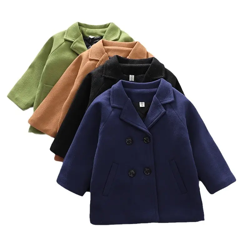 Boys' Outwears Spring & Fall 2025 New Kidsren's Korean Style Kidsren's Woolen Outwears Mid-Length Fashionable Tops