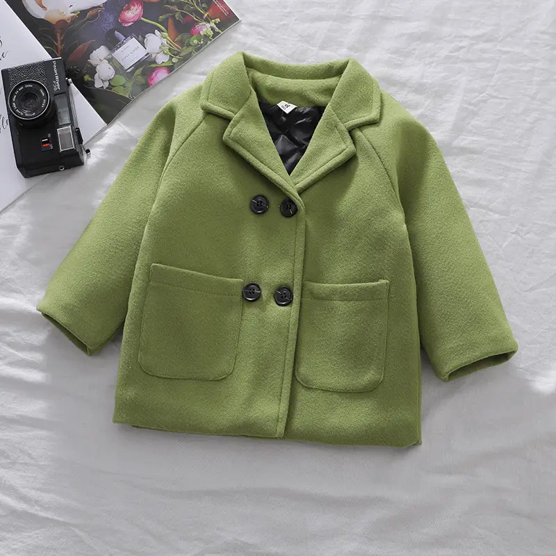 Boys' Outwears Spring & Fall 2025 New Kidsren's Korean Style Kidsren's Woolen Outwears Mid-Length Fashionable Tops