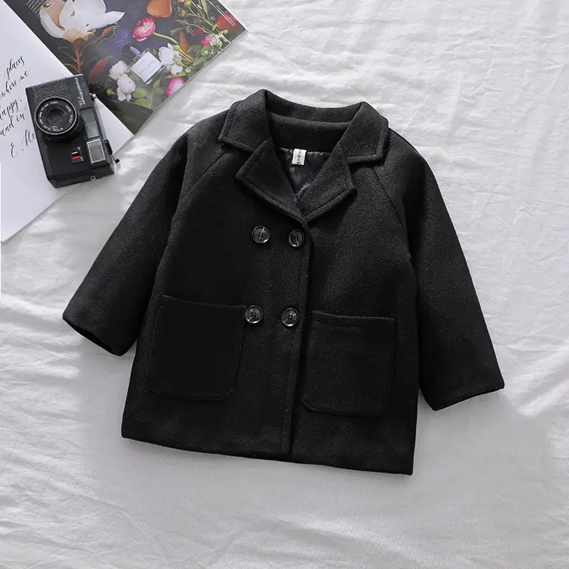 Boys' Outwears Spring & Fall 2025 New Kidsren's Korean Style Kidsren's Woolen Outwears Mid-Length Fashionable Tops