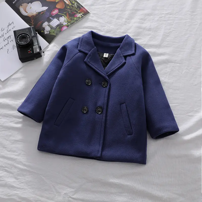 Boys' Outwears Spring & Fall 2025 New Kidsren's Korean Style Kidsren's Woolen Outwears Mid-Length Fashionable Tops