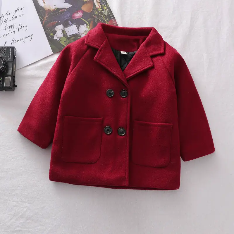 Boys' Outwears Spring & Fall 2025 New Kidsren's Korean Style Kidsren's Woolen Outwears Mid-Length Fashionable Tops