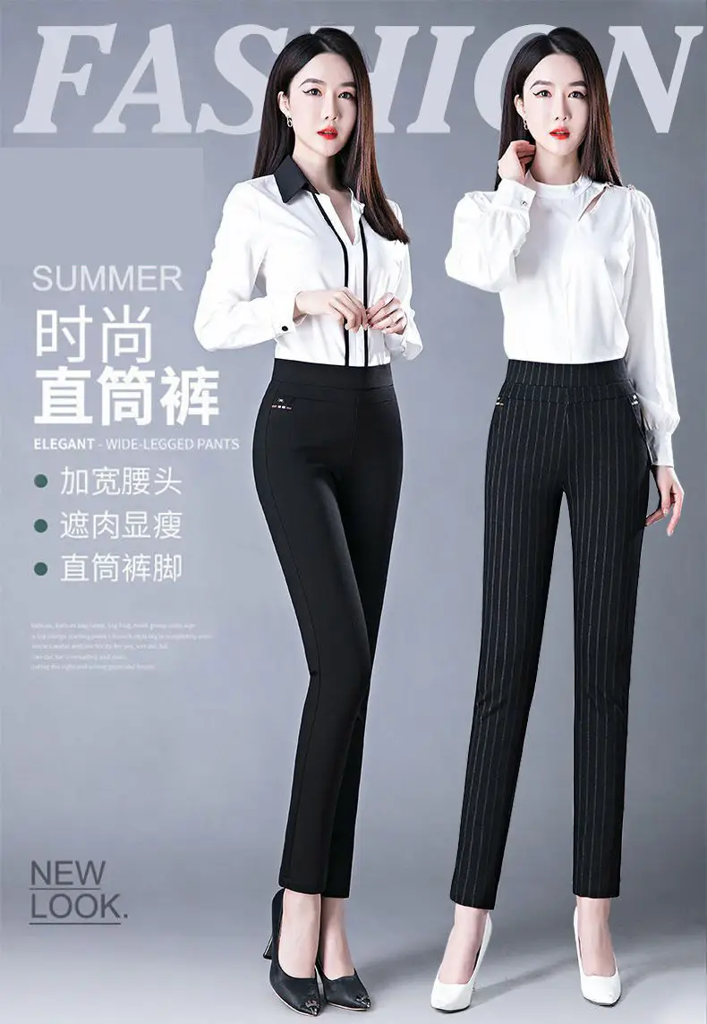 Black Pocket Casual Pants for Women Middle Age Elderly — feature 1