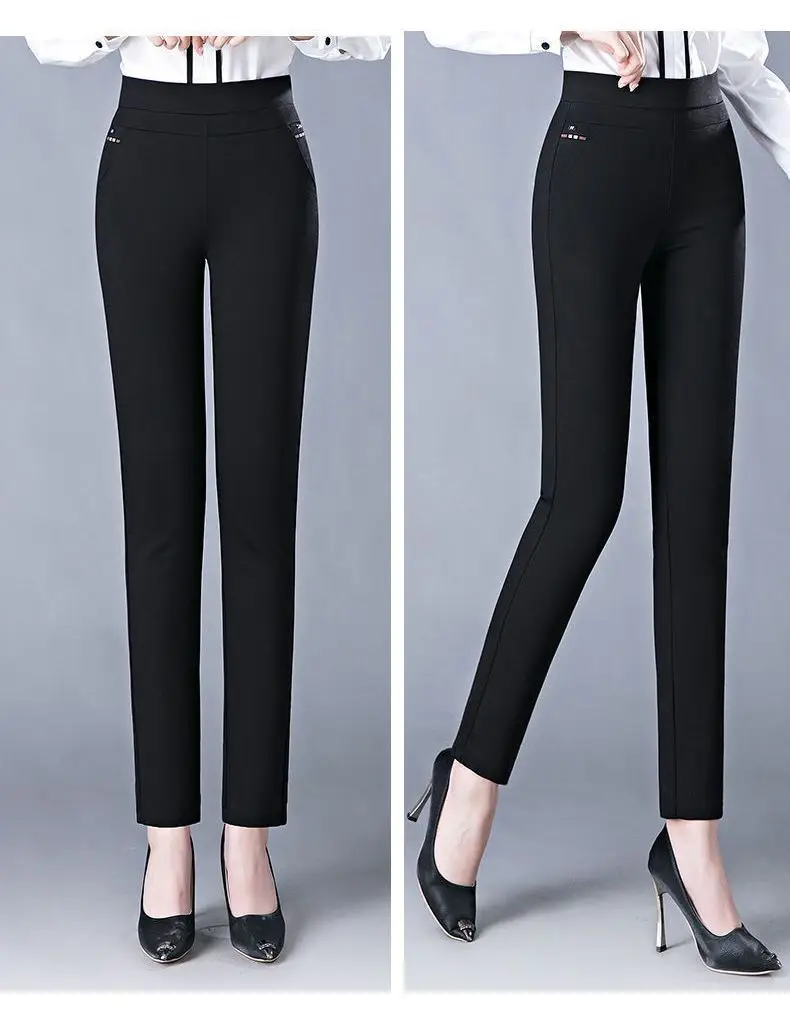 Black Pocket Casual Pants for Women Middle Age Elderly — feature 15