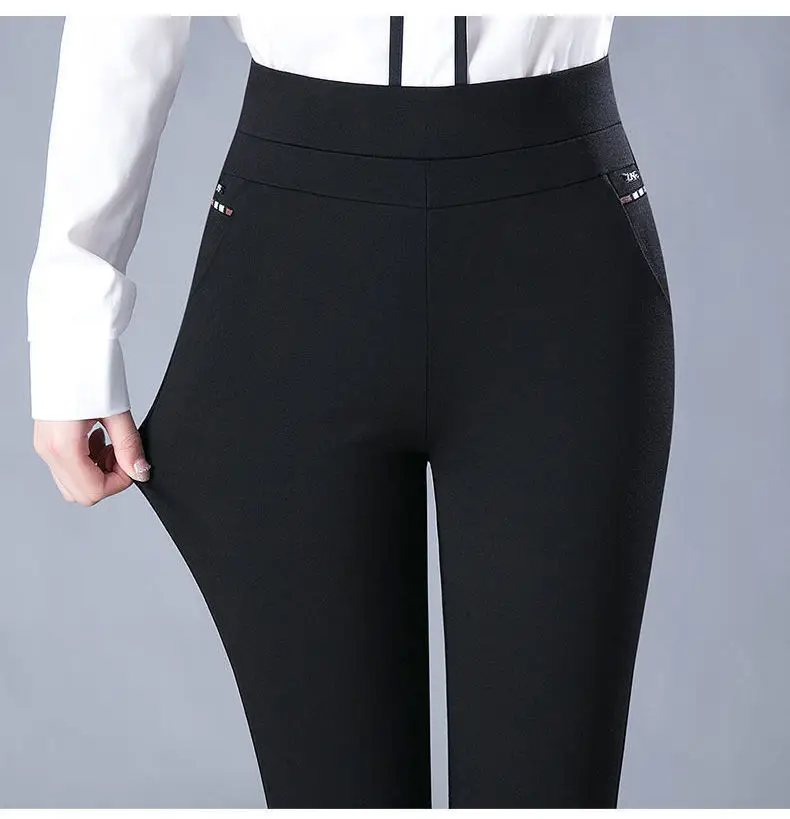 Black Pocket Casual Pants for Women Middle Age Elderly — feature 20