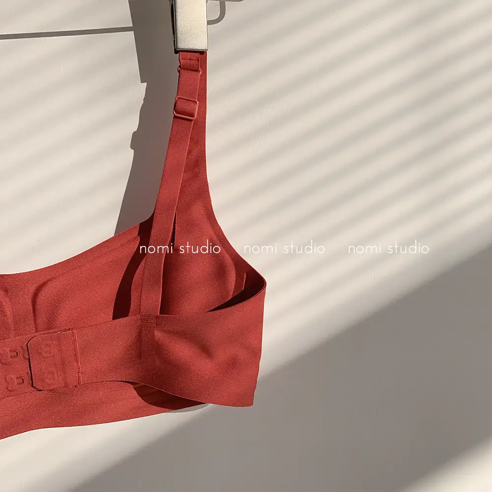 metwo French Style Small Square Collar One-character Collar Air bra without Steel Rings Thin Gathering Collapsible Emulsion bra Underwear for Women