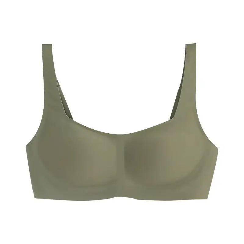 metwo French Style Small Square Collar One-character Collar Air bra without Steel Rings Thin Gathering Collapsible Emulsion bra Underwear for Women