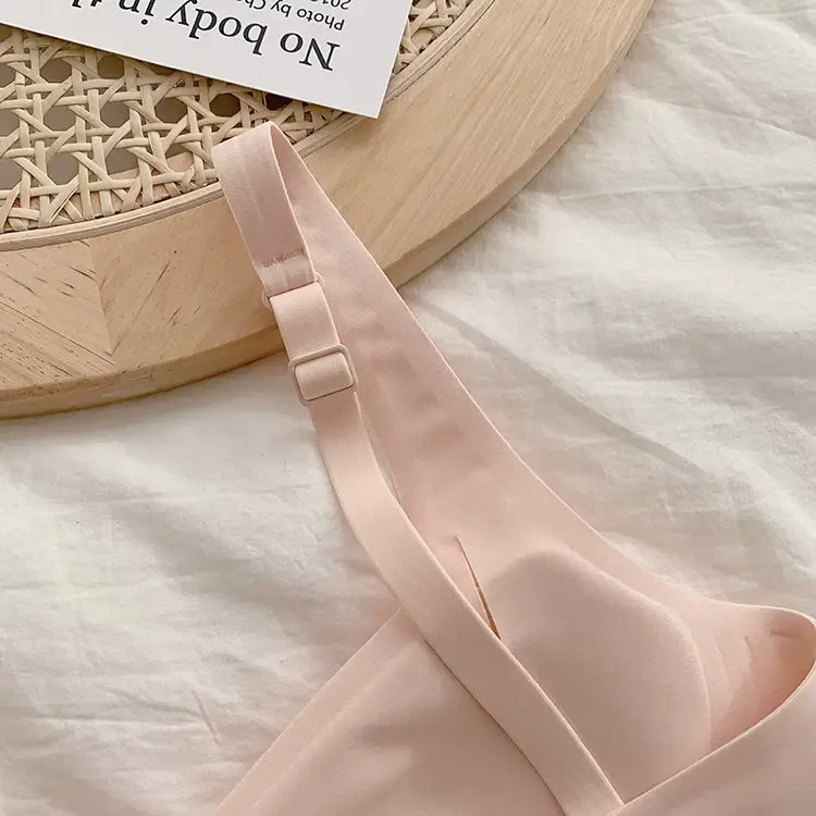 metwo French Style Small Square Collar One-character Collar Air bra without Steel Rings Thin Gathering Collapsible Emulsion bra Underwear for Women — feature 16