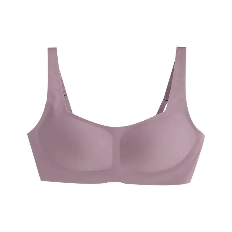 metwo French Style Small Square Collar One-character Collar Air bra without Steel Rings Thin Gathering Collapsible Emulsion bra Underwear for Women