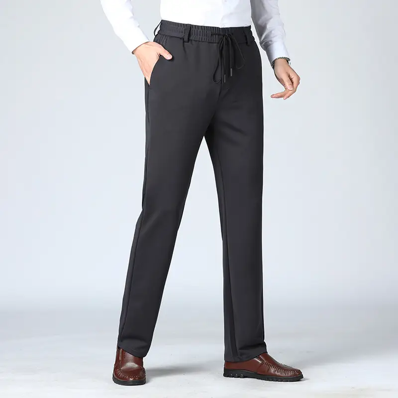 Youth Thick High Waist Straight Trousers Solid Gray - Image 7