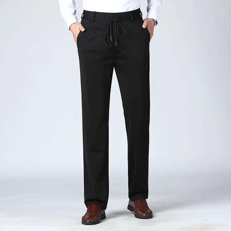Youth Thick High Waist Straight Trousers Solid Gray - Image 2
