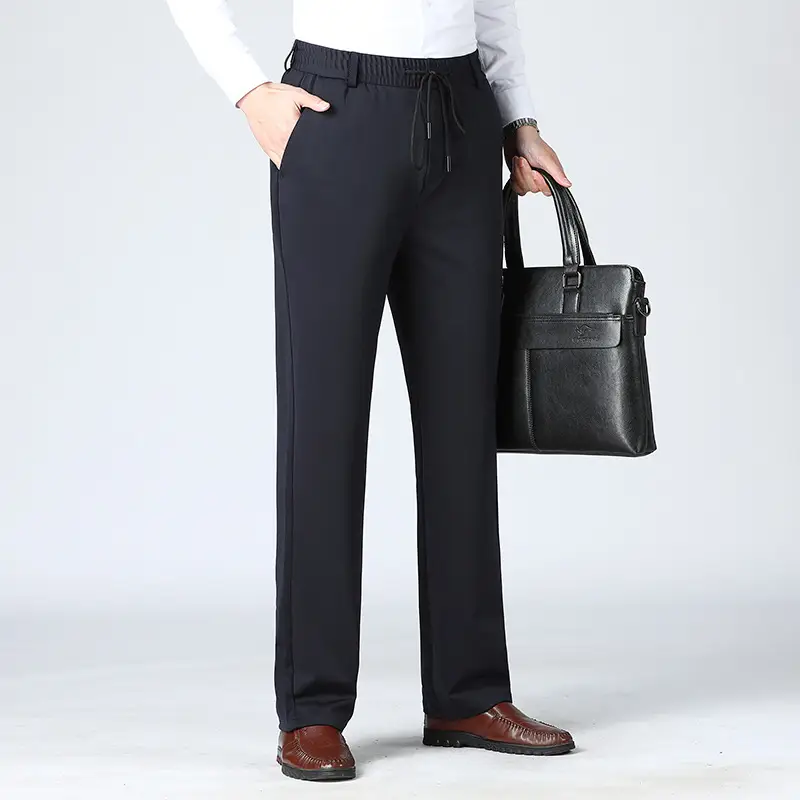Youth Thick High Waist Straight Trousers Solid Gray - Image 3