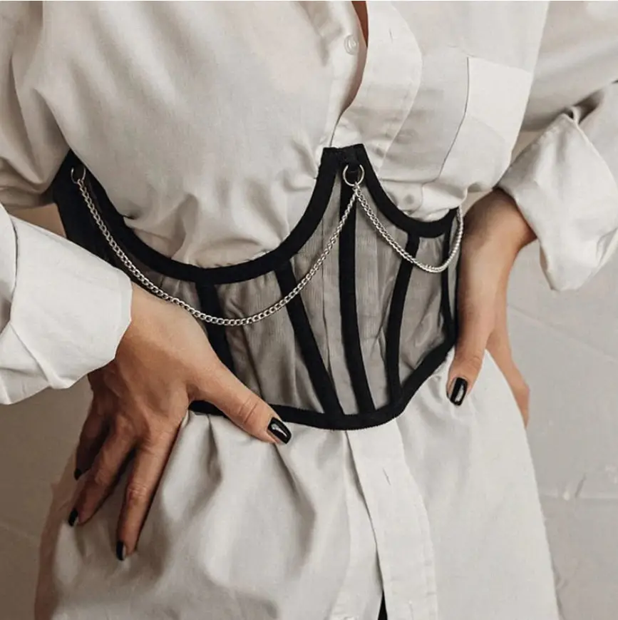 Mesh Chain Chest Support Waist Belt Women 2021