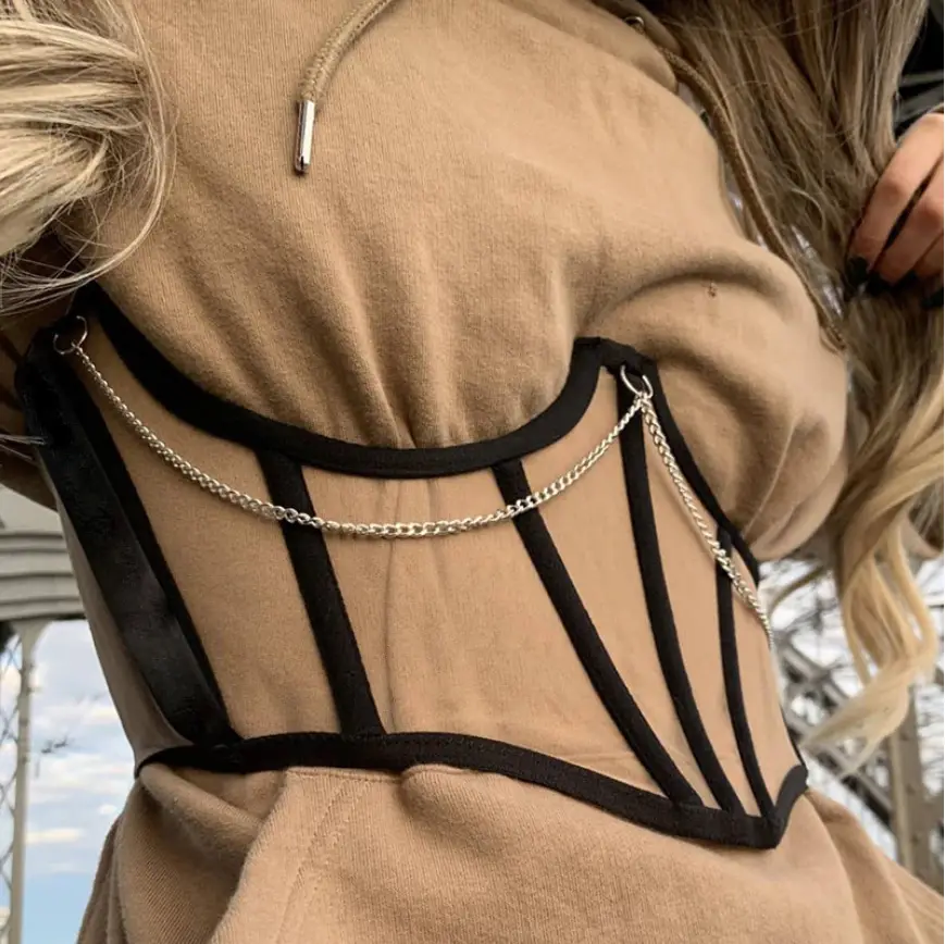 Mesh Chain Chest Support Waist Belt Women 2021