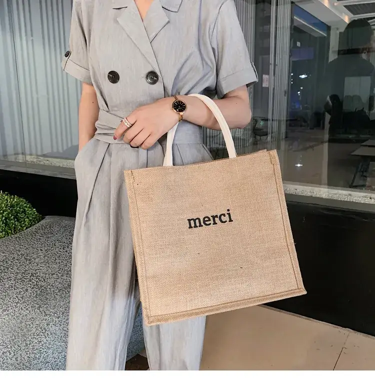 Korea Fashion Linen Handbag for Women 2022 - Image 3