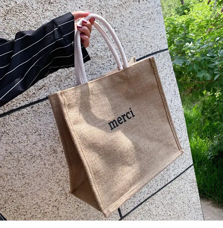 Korea Fashion Linen Handbag for Women 2022 - Image 4