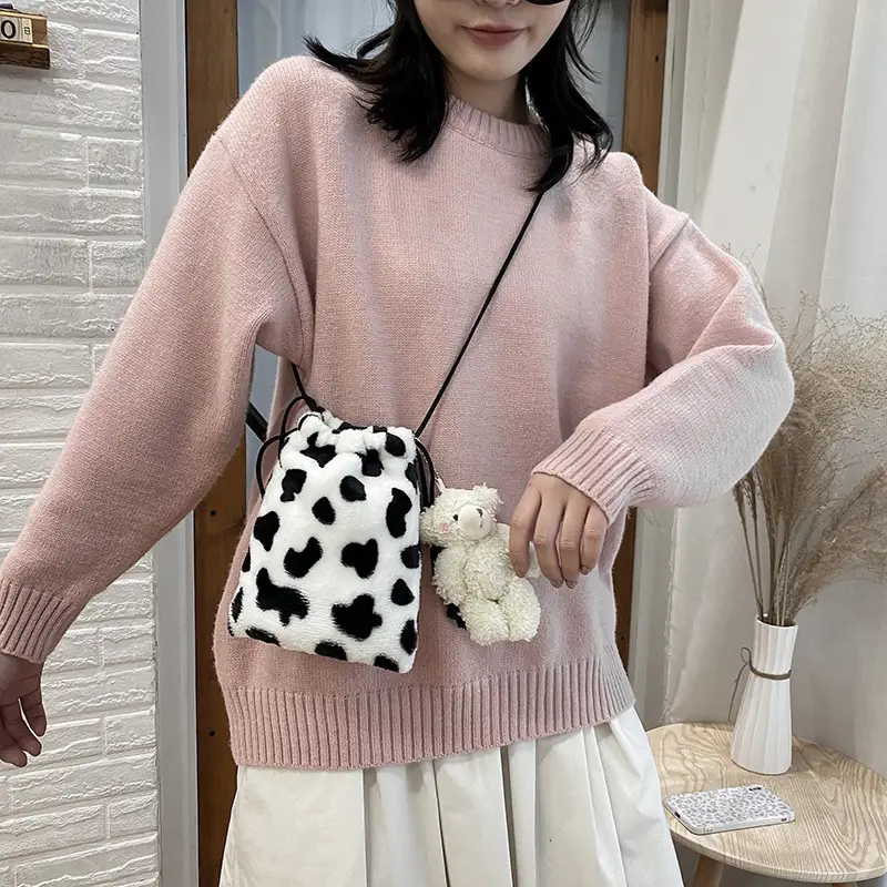 Women's Pink Cow Print Shoulder Bag 2021 - Image 4