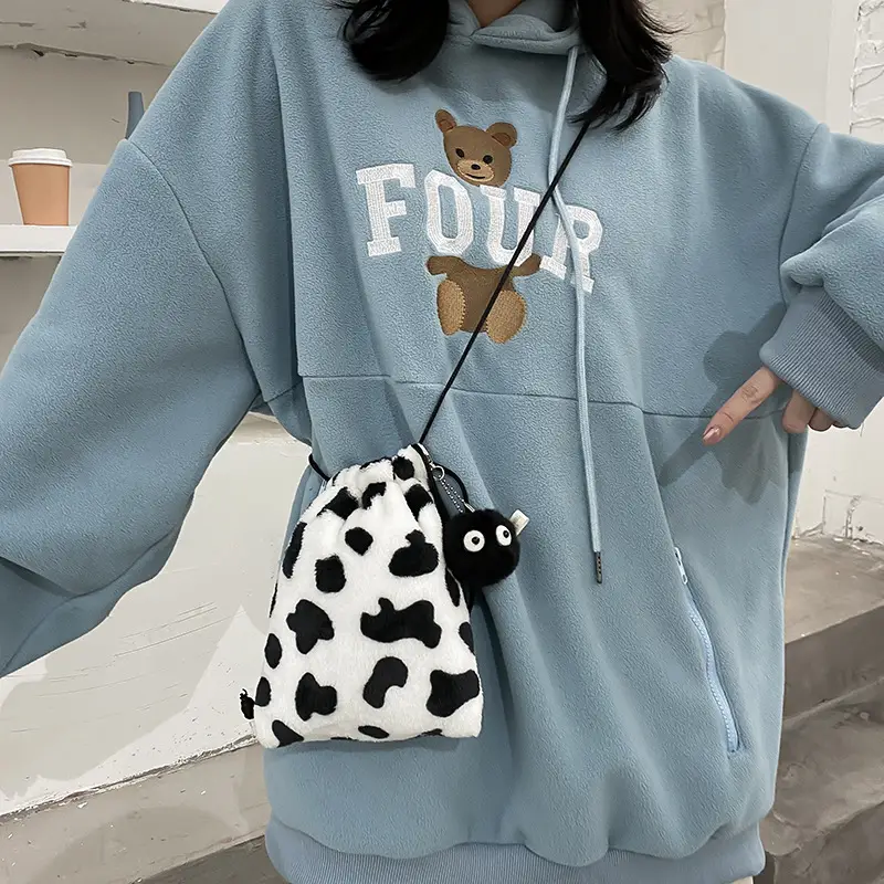 Women's Pink Cow Print Shoulder Bag 2021 - Image 5