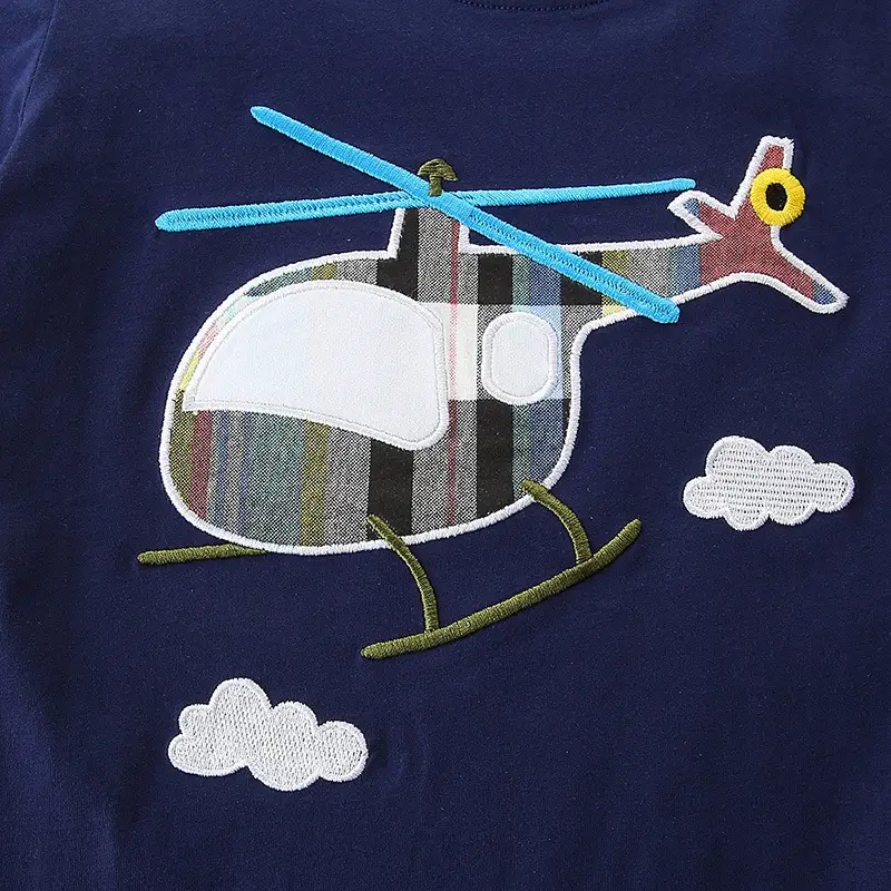 Boat Helicopter T-Shirt Shorts Set for Boys Summer - Image 4
