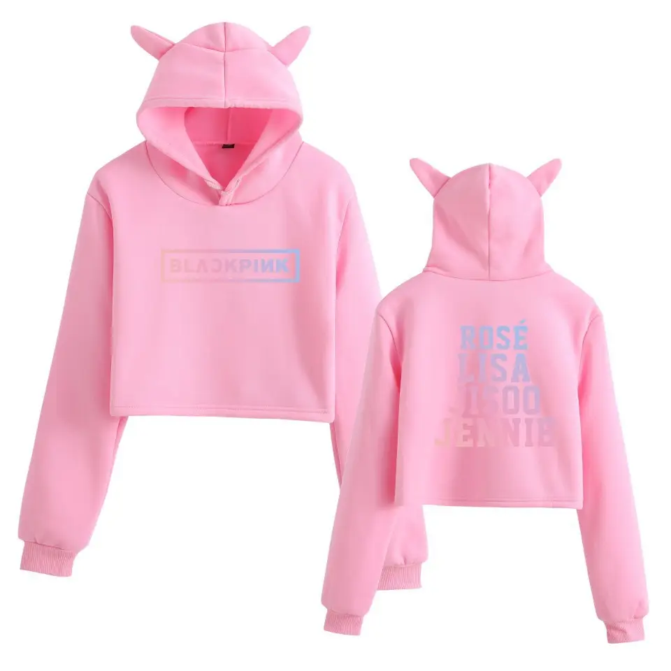 Women Pink Cat Ear Hoodie Set Wholesale - Image 4