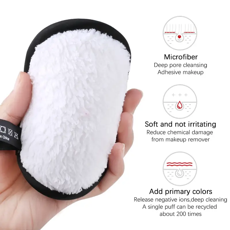 Black Makeup Remover Puff 3 Pieces Set - Image 7