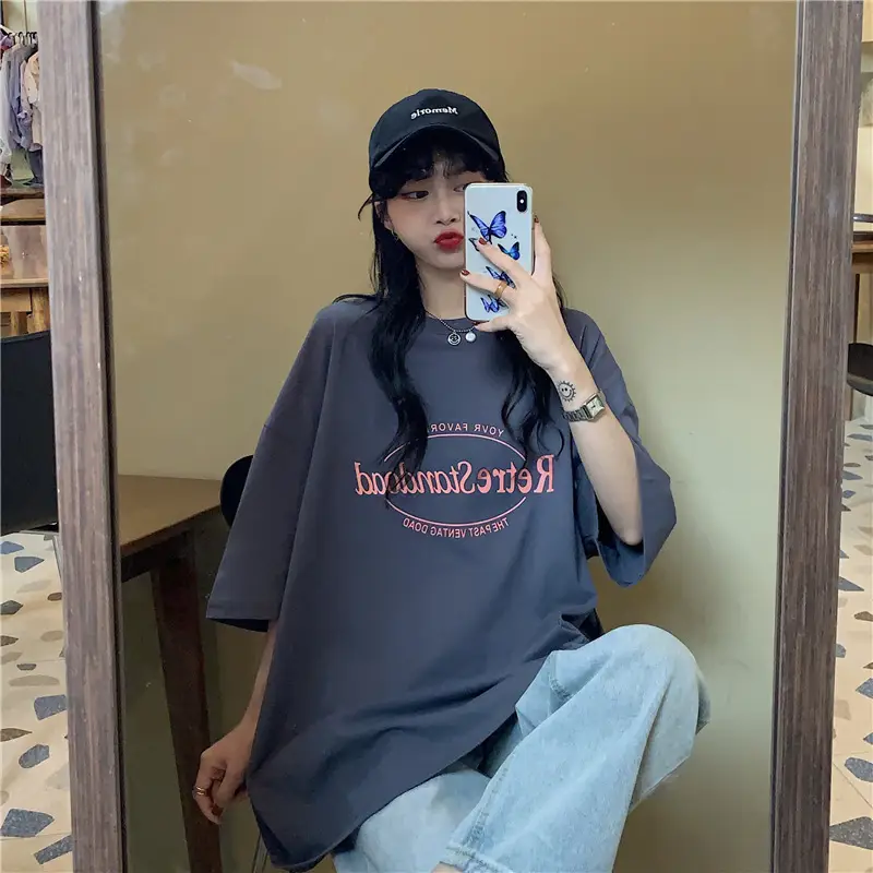 Summer 2025 Loose Plus Size Bfe Style Pink T-Shirt — feature 21