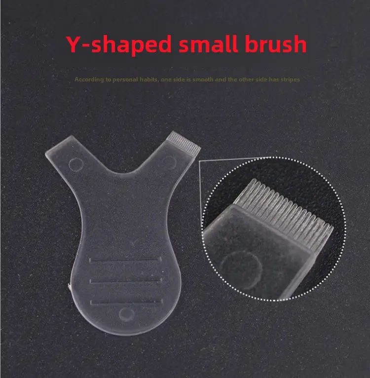 Red Y-Shaped False Eyelash Planting Brush - Image 3