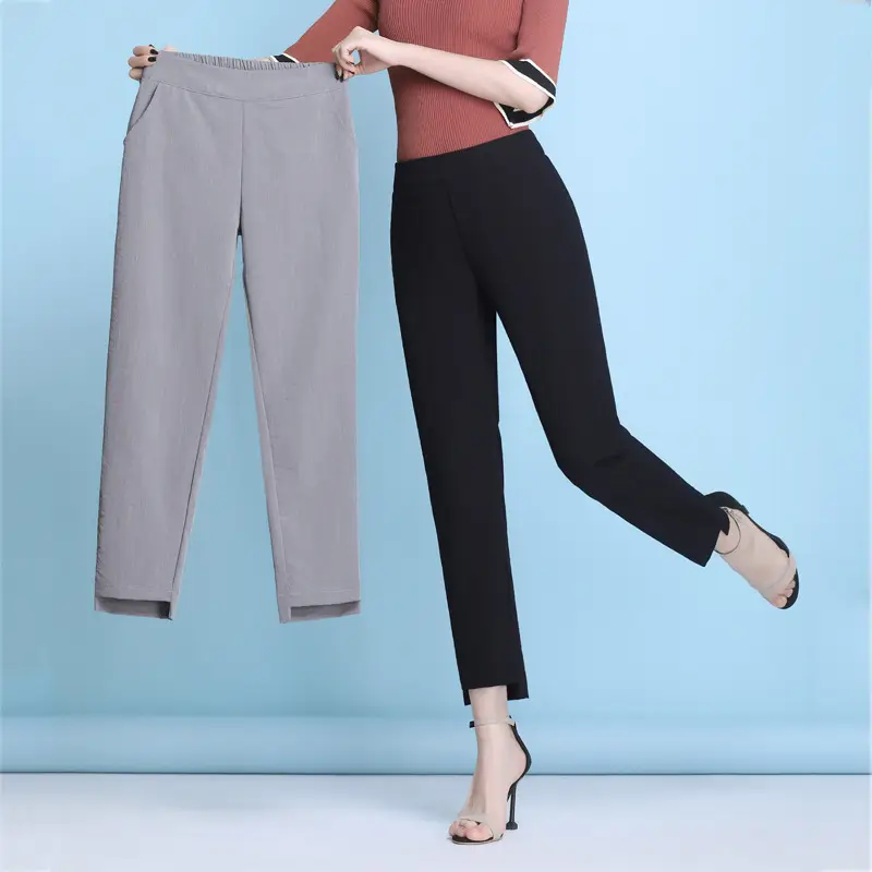 Women's Light Green Cropped Slim Fit Pants 2025 - Image 7