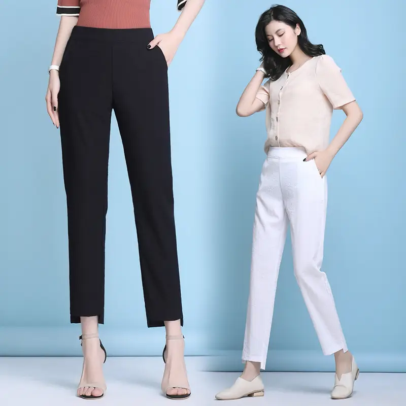 Women's Light Green Cropped Slim Fit Pants 2025 - Image 8