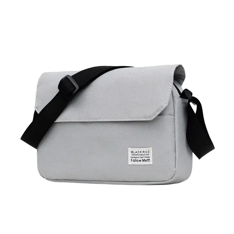 Simple Men's Grey Shoulder Messenger Bag