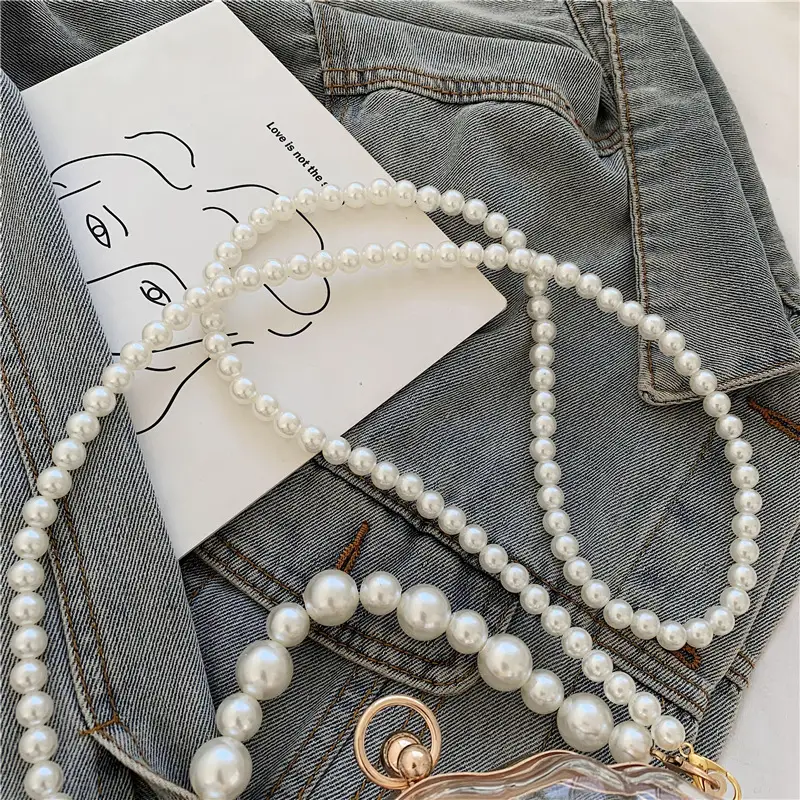 Green Pearl Chain Shell Bag with Acrylic Handle — feature 27