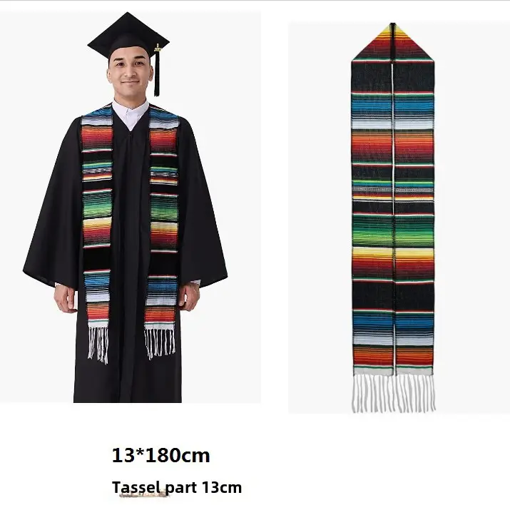 Hand Embroidered Graduation Belt Black Color Strip