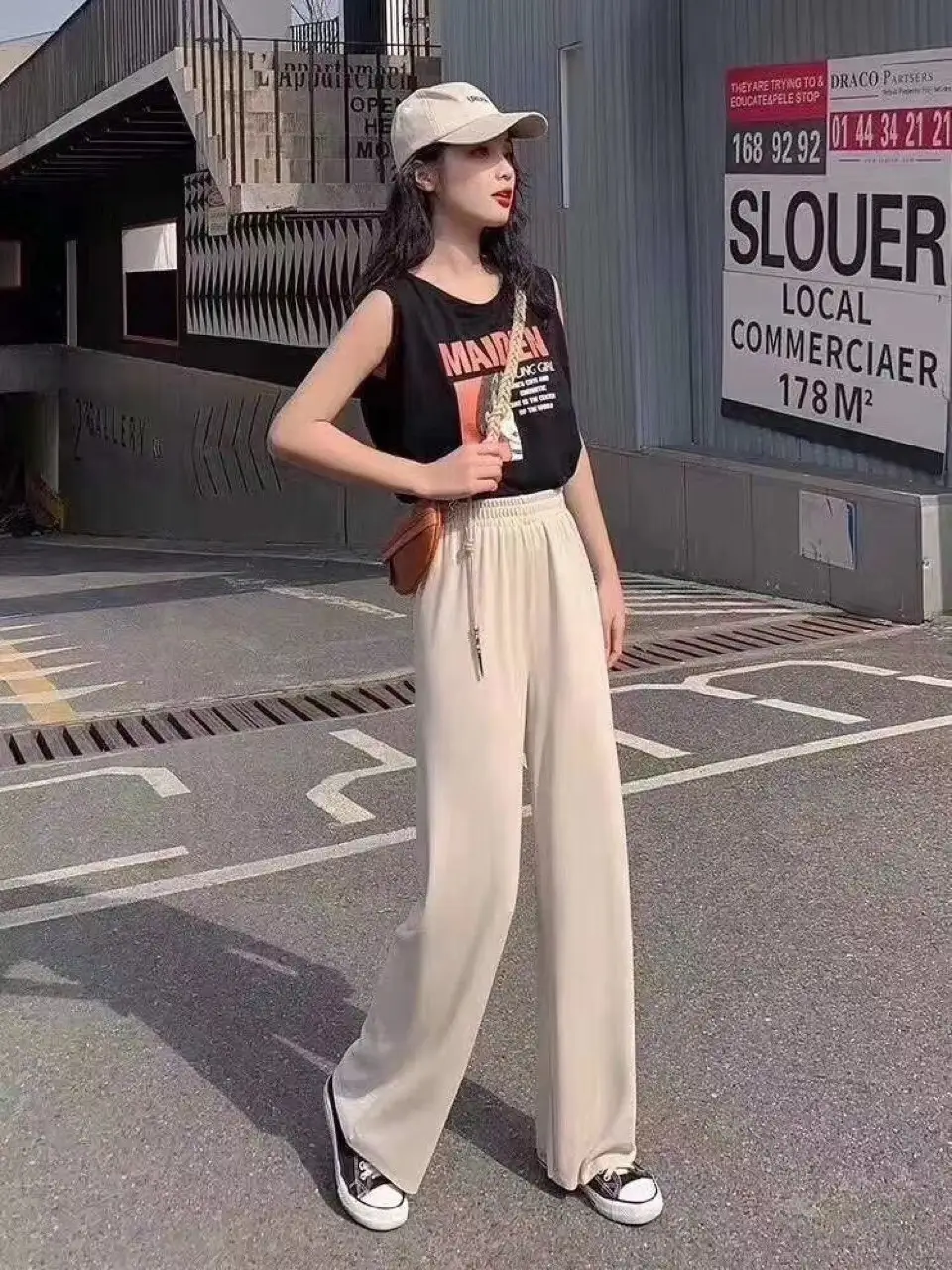 2024 Beltless Wide Leg Pants with Slimming Trousers Set — feature 1