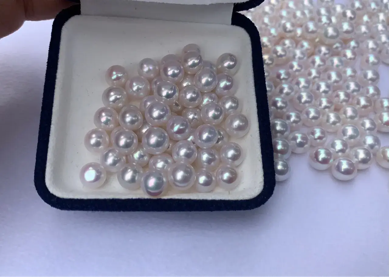 New White Transparent Pearl Beads 6.5-7mm Wholesale - Image 3