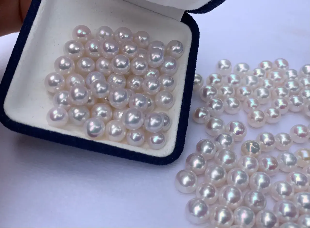 New White Transparent Pearl Beads 6.5-7mm Wholesale - Image 5