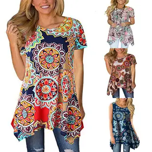 Women Printed Sleeveless Round Neck Dress Red Paisley Plus Size — feature 11