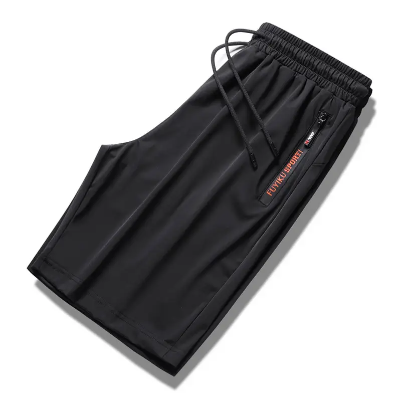 Men Ice Silk Casual Shorts Black Mesh Quick Dry - Image 12