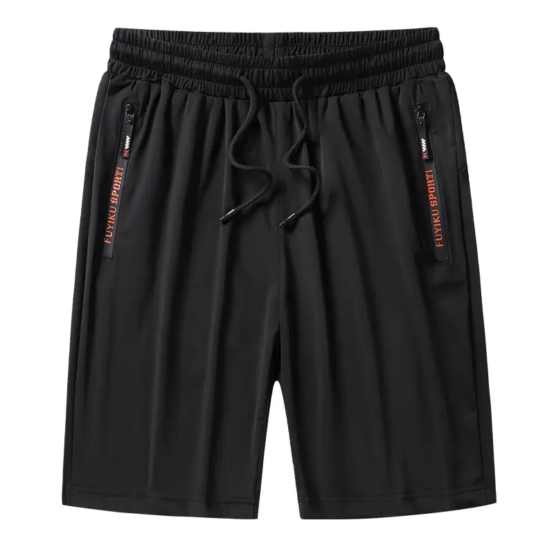 Men Ice Silk Casual Shorts Black Mesh Quick Dry - Image 13