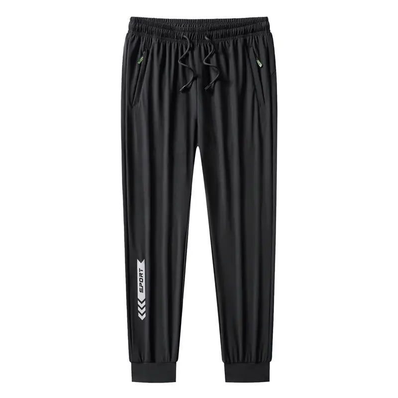 Men Ice Silk Casual Shorts Black Mesh Quick Dry - Image 8