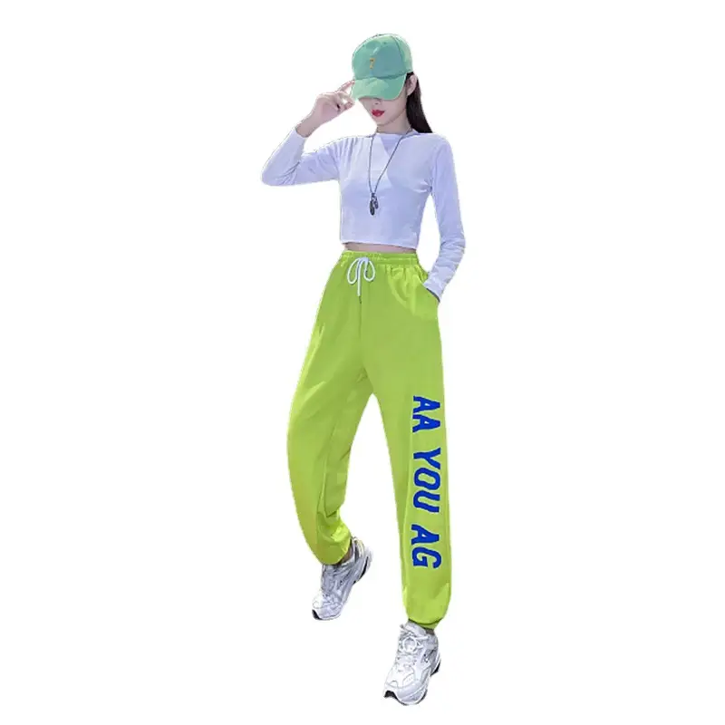 Women Printed Jogger Pants Black Green 2025 Summer - Image 10